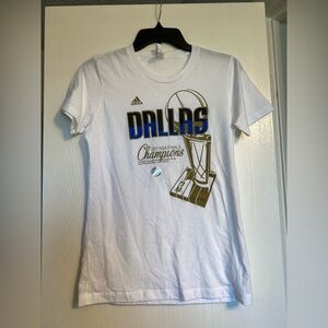 Dallas Mavericks 2011 NBA Final Champions Authentic White Blue T-Shirt Women M